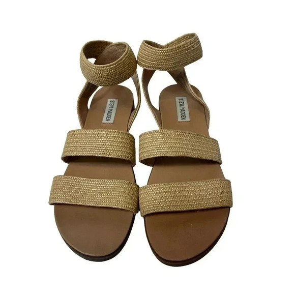 Steve Madden Effie straw ankle strap sandals size 9.5 - Picture 2 of 10